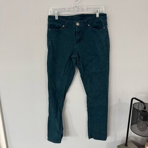 Jordache Skinny Ankle Jeans Peacock Teal Blue Green Womens Size 8 Cotton Spandex